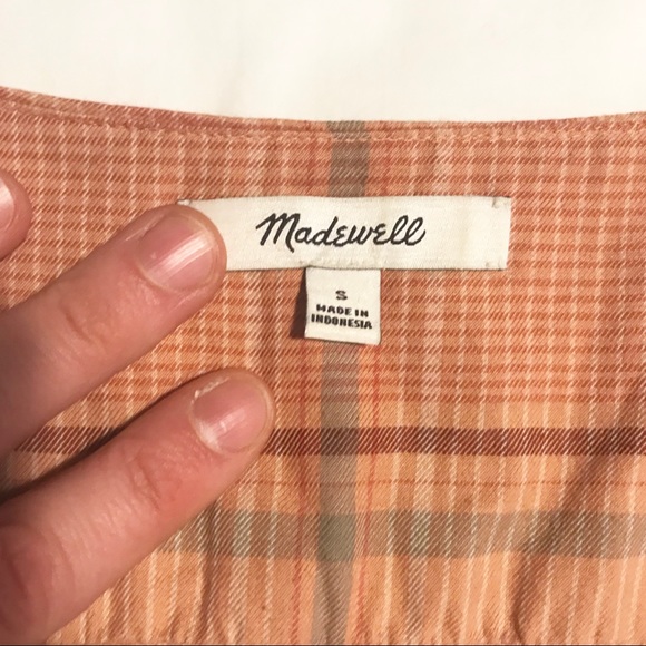Madewell Plaid Peasant top - Picture 4 of 8